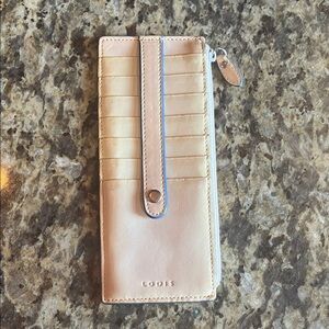 Lodis Cream Leather Slim Card Holder Wallet